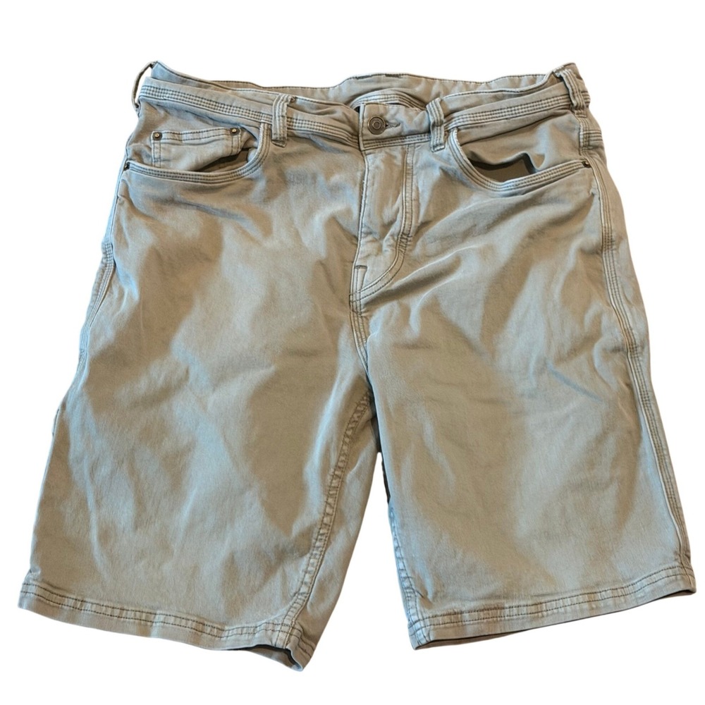 Prana Mens Stretch Zion‎ Carpenter Shorts 34 11 Khaki Outdoor Hiking Casual